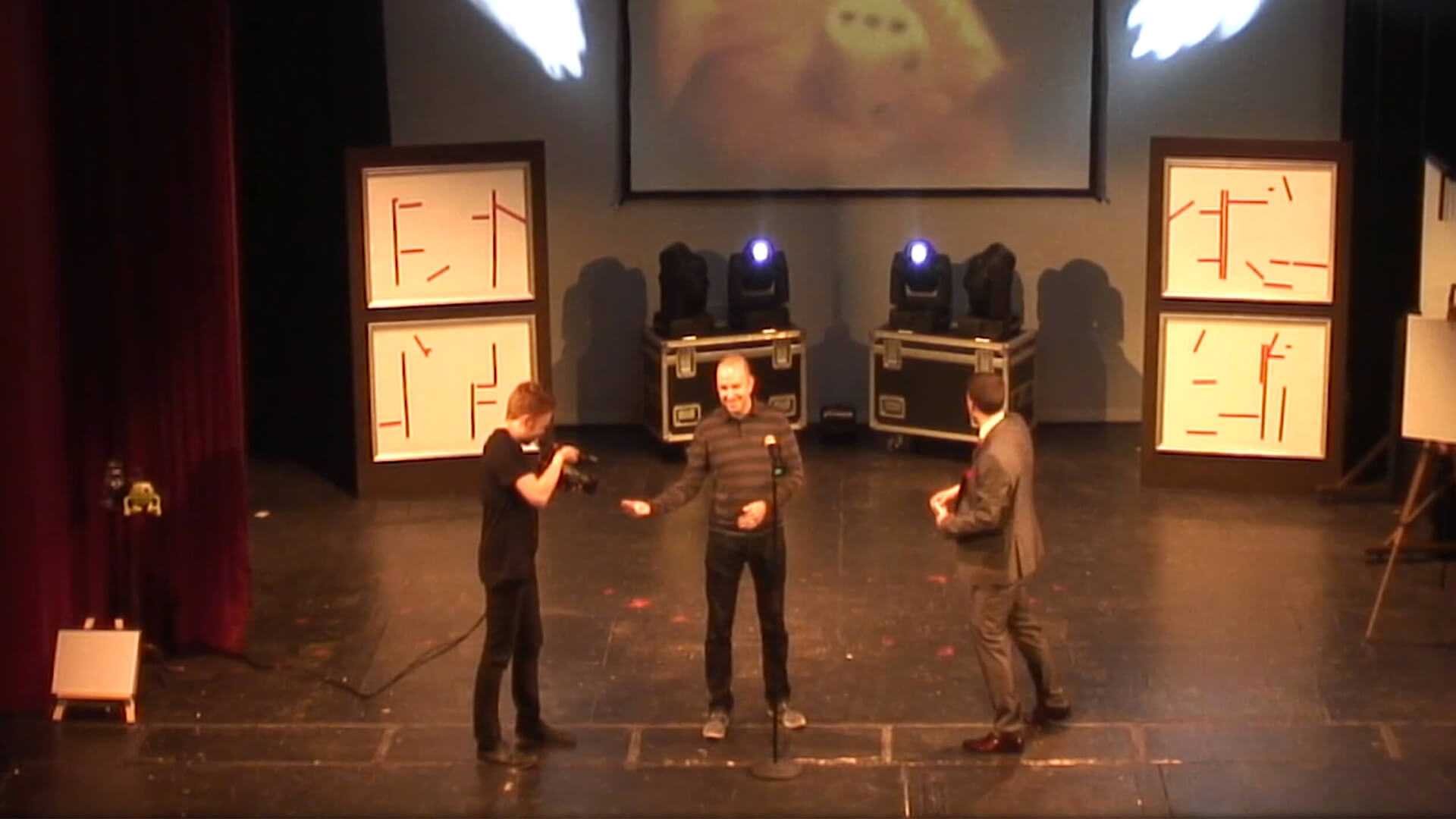Manchester magician Aaron Calvert in a theatre performing stage entertainment 